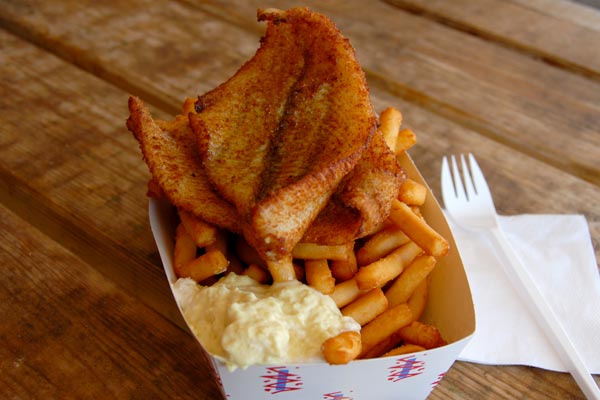 Fried plaice fillet with french fries